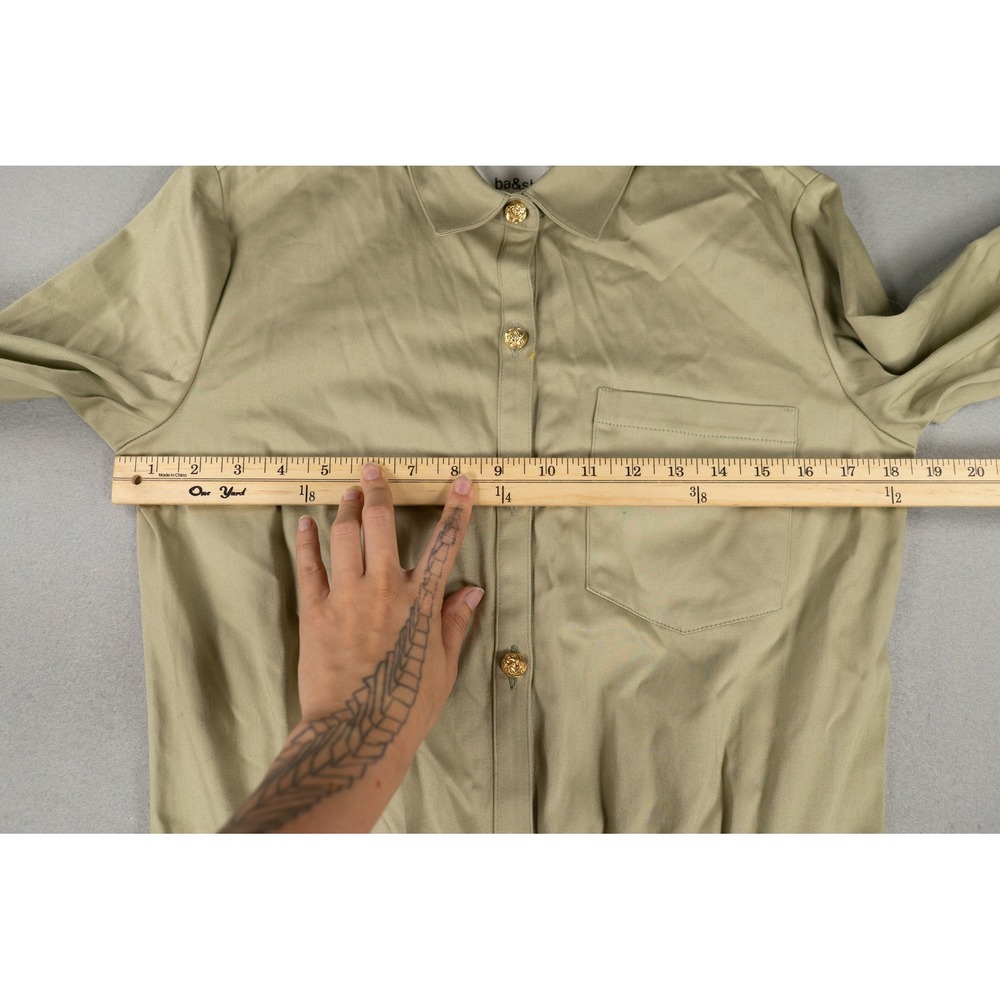 ba&sh Womens Austra Utility Jumpsuit Cargo Cotton Khaki Green 36 New - Picture 8 of 11